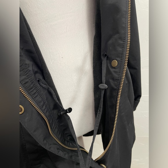 Eileen Fisher Black Organic Cotton Nylon Hooded Jacket - Picture 10 of 16